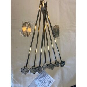 Pampered Chef Barbecue Skewer Set 2701 Stainless Steel Chef Hat Handles Set of 7